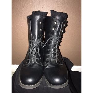 Black combat boots